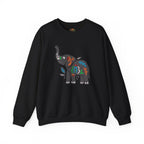 Boho Colorful Floral Tribal Elephant Embroidery Hoodie | Sweatshirt