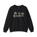 Boho Monstera Leaves with Playful Cats Embroidery Hoodie | Sweatshirt