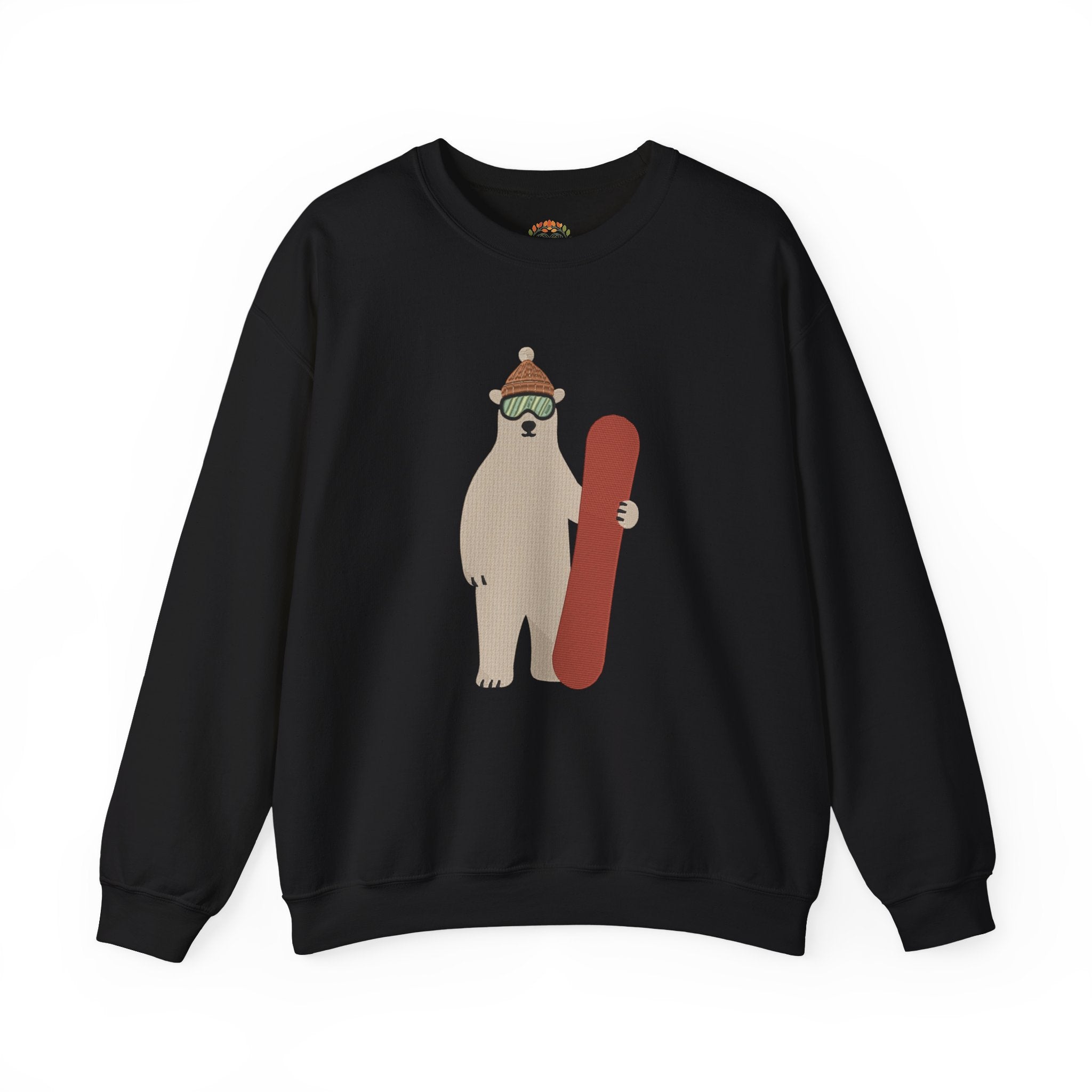 Bear with a Snowboard Embroidery Hoodie | Sweatshirt | T-shirt