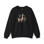 Sudadera con capucha y bordado de llama bohemia con ilustración de cactus de animales del suroeste | Sudadera | Camiseta