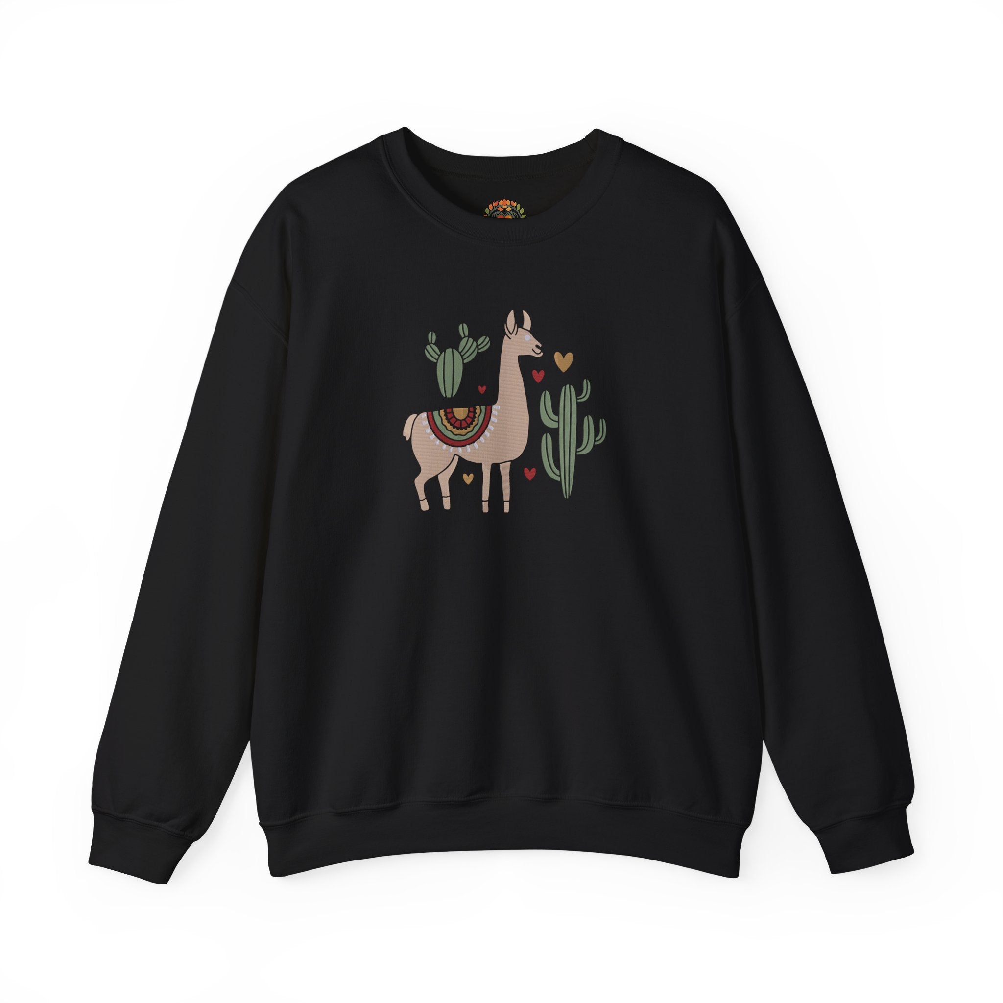 Boho Llama with Cactus Southwestern Animal Illustration Embroidery Hoodie | Sweatshirt | T-shirt