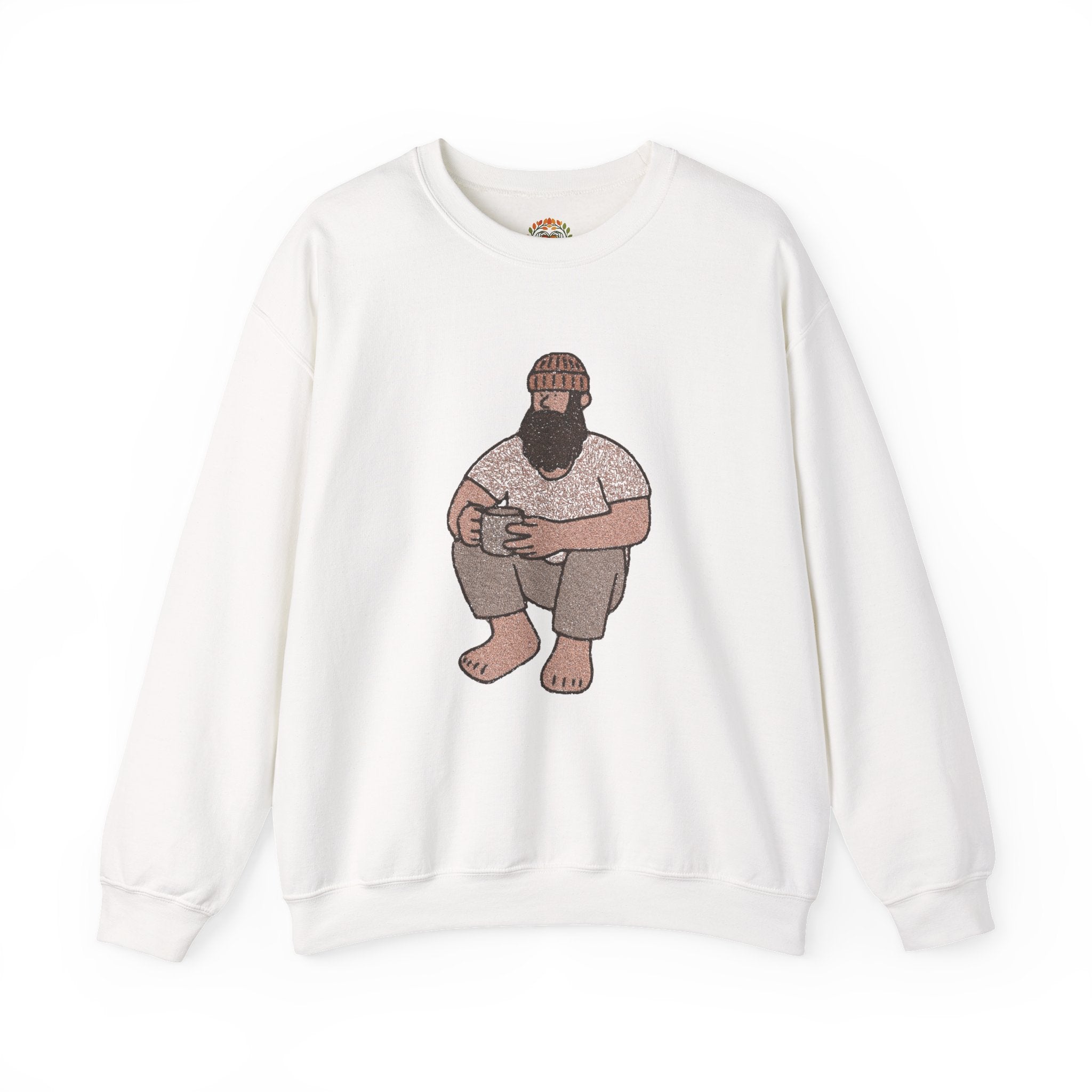 Bearded Lumberjack Holding Coffee Embroidery Hoodie | Sweatshirt | T-shirt