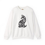 Sudadera con capucha y bordado de flores con silueta botánica de zorro floral