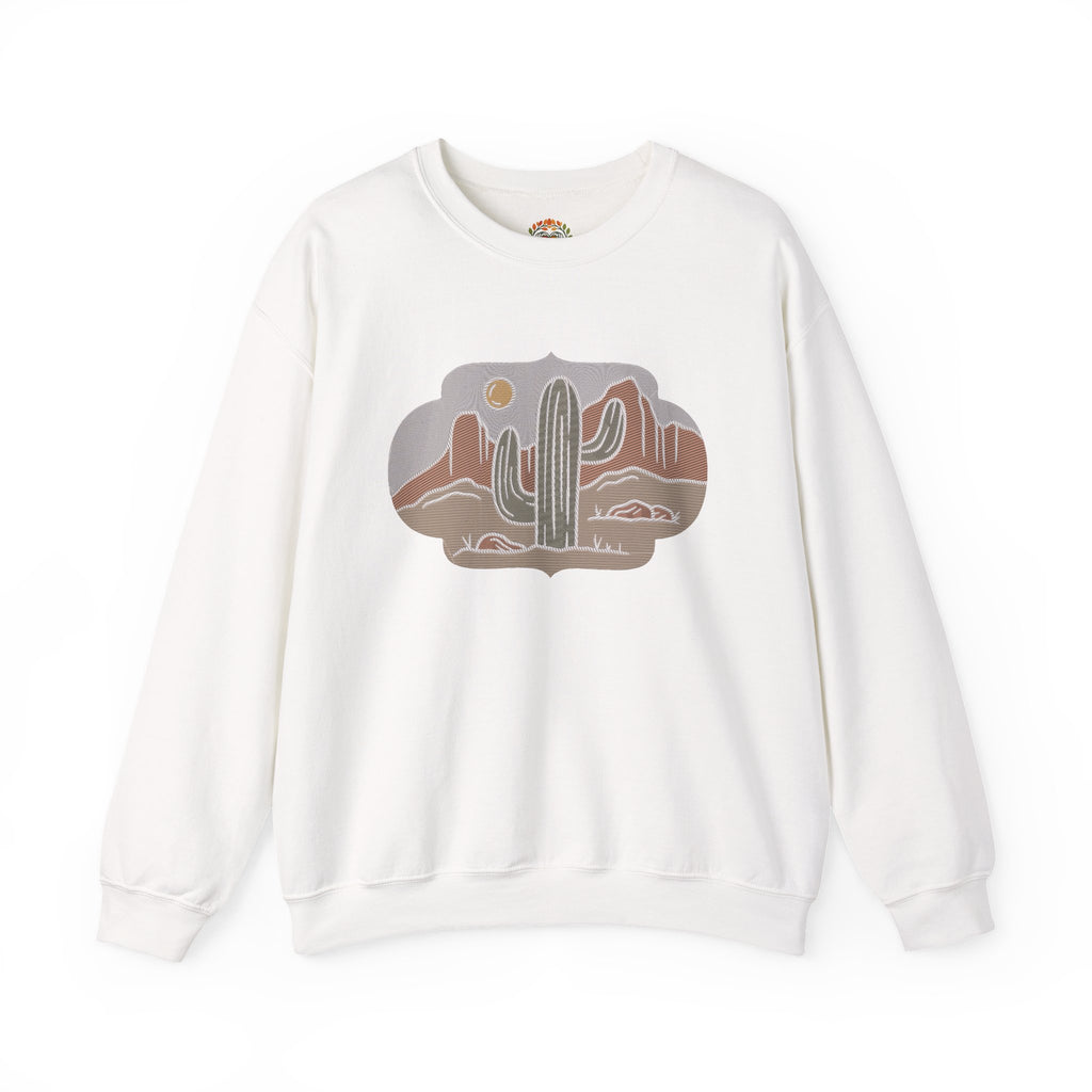 Sudadera con capucha bordada con paisaje de cactus del desierto y atardecer | Sudadera | Camiseta