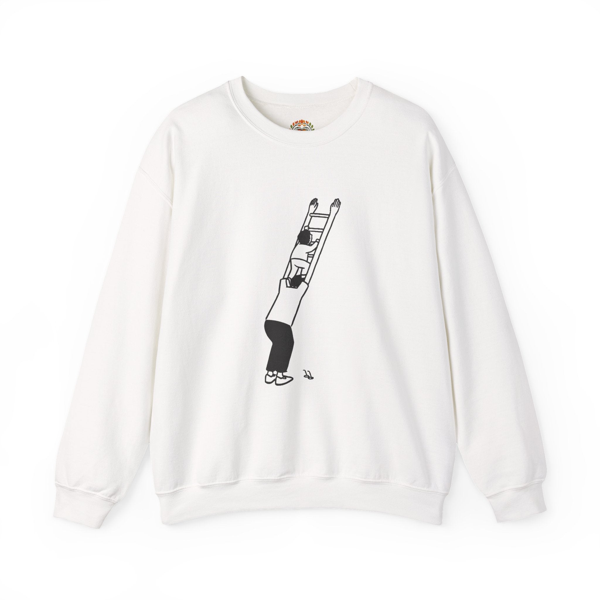 毎日のお父さん、子供の棒人間、はしご登りの刺繍パーカー | スウェットシャツ | Tシャツ