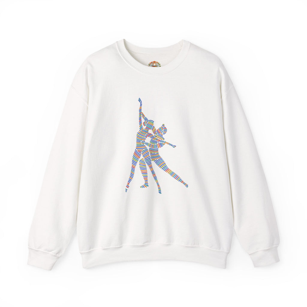 Dance Couple Silhouette Rainbow Striped Retro Disco Dancers Embroidery Hoodie | Sweatshirt | T-shirt