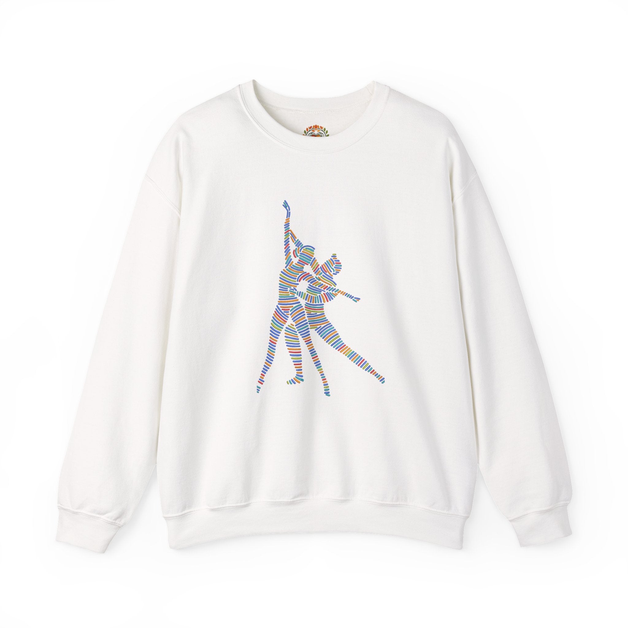 Dance Couple Silhouette Rainbow Striped Retro Disco Dancers Embroidery Hoodie | Sweatshirt | T-shirt