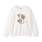 Sudadera con capucha y bordado botánico abstracto en tonos terrosos | Sudadera | Camiseta