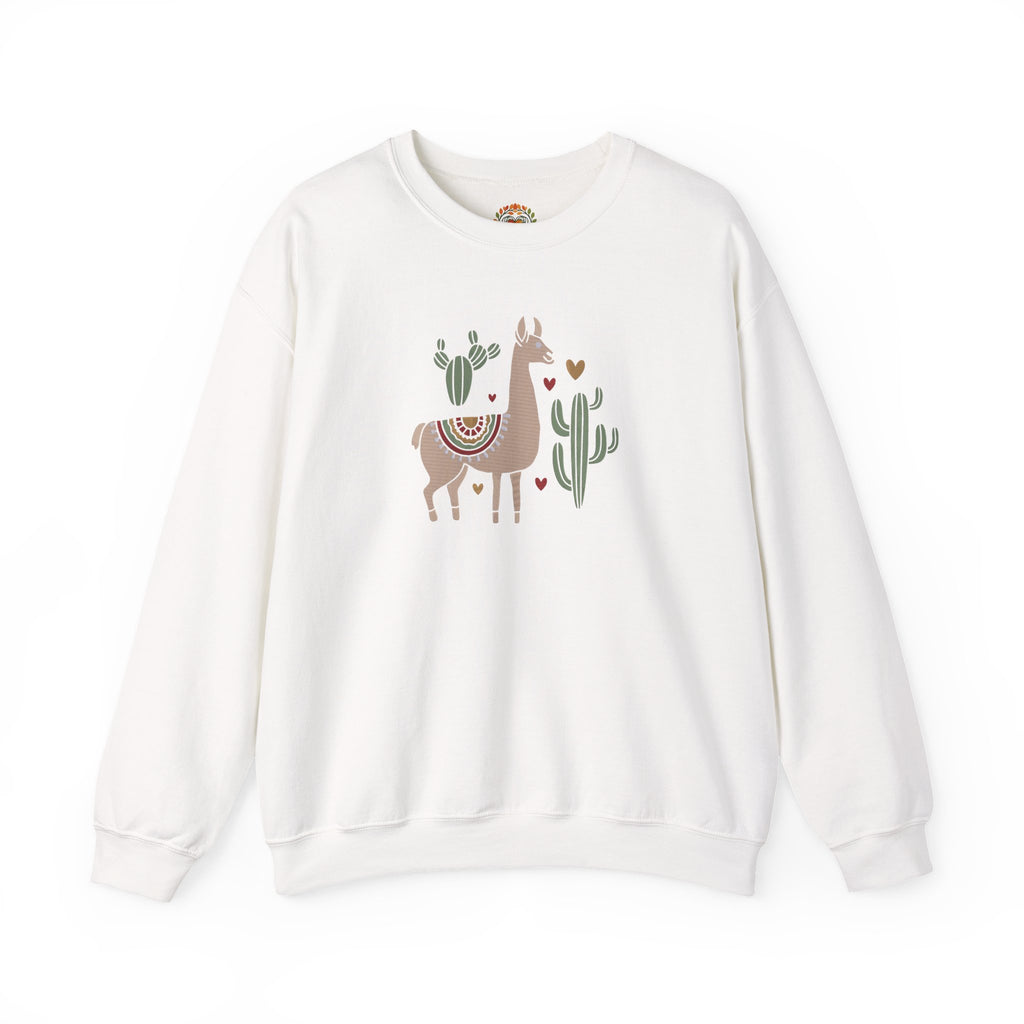 Sudadera con capucha y bordado de llama bohemia con ilustración de cactus de animales del suroeste | Sudadera | Camiseta