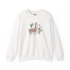 Sudadera con capucha y bordado de llama bohemia con ilustración de cactus de animales del suroeste | Sudadera | Camiseta