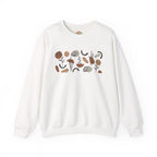 Boho Abstract Earth Tone Minimal Organic Pattern Embroidery Hoodie | Sweatshirt