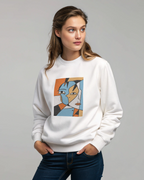 Abstract Cubist Face Embroidery Hoodie | Sweatshirt