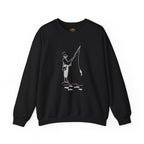 Fisherman Minimal Line Art Embroidery Hoodie | Sweatshirt | T-shirt