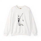 Fisherman Minimal Line Art Embroidery Hoodie | Sweatshirt | T-shirt