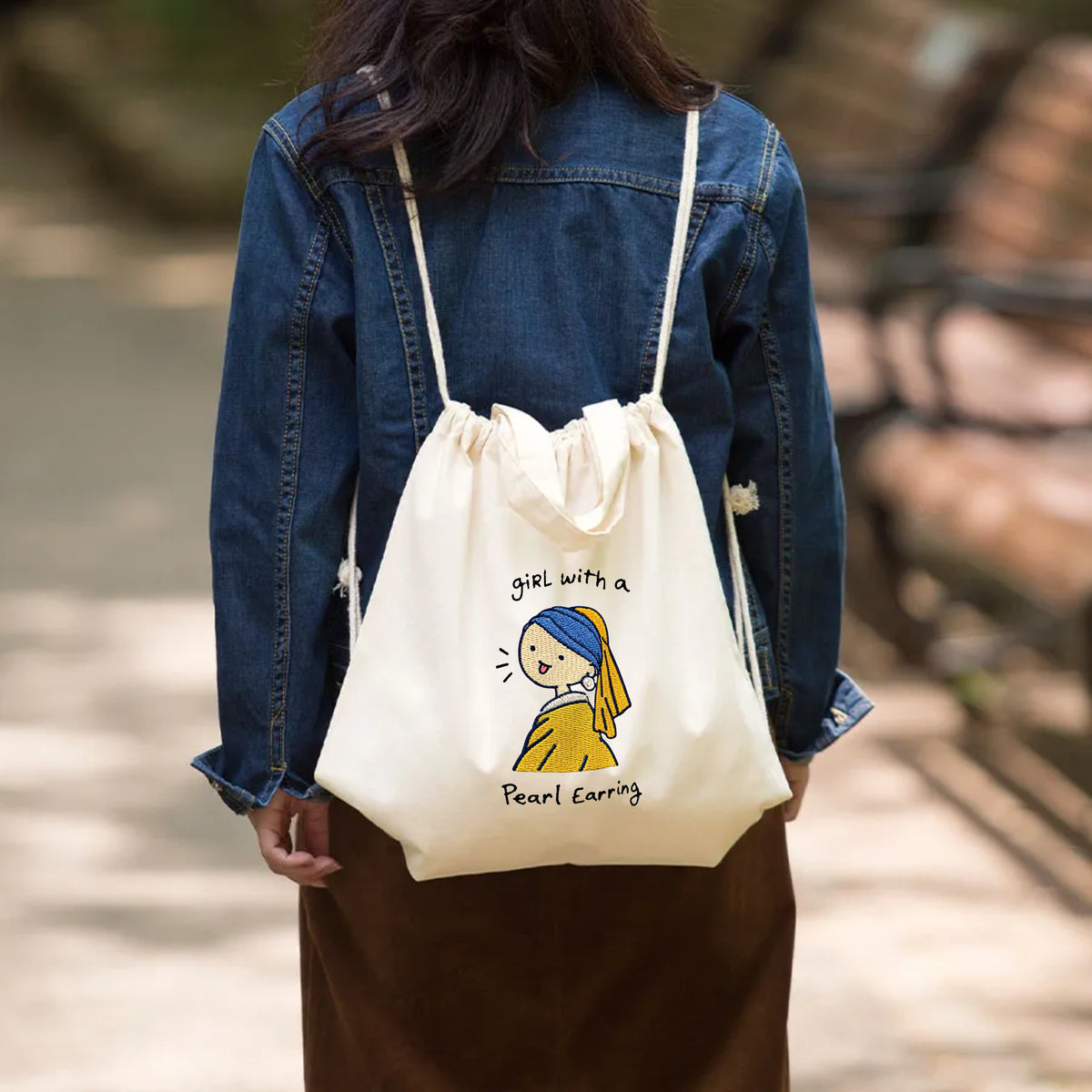 Girl With A Pearl Earring Embroidered Everyday Bag