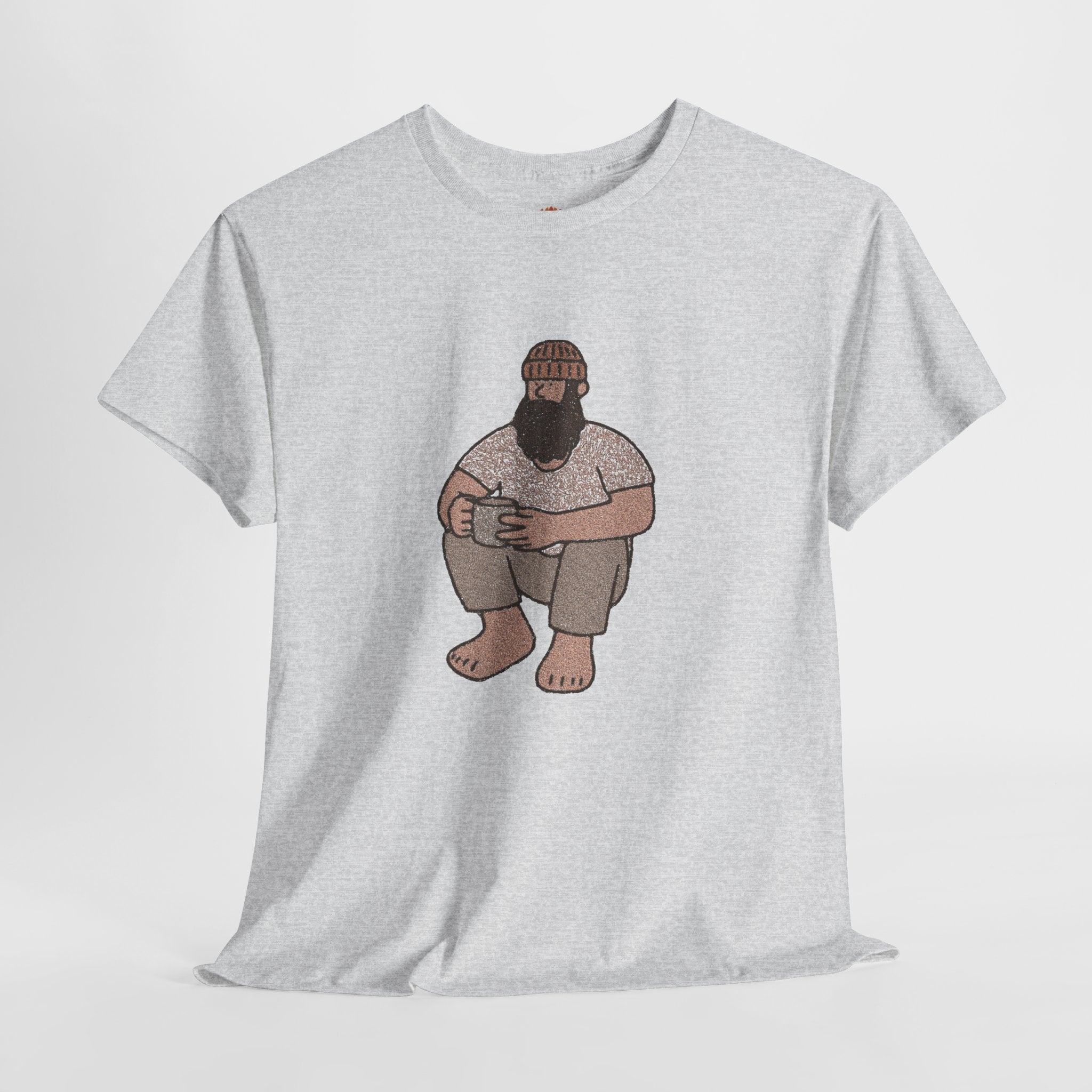 Bearded Lumberjack Holding Coffee Embroidery Hoodie | Sweatshirt | T-shirt