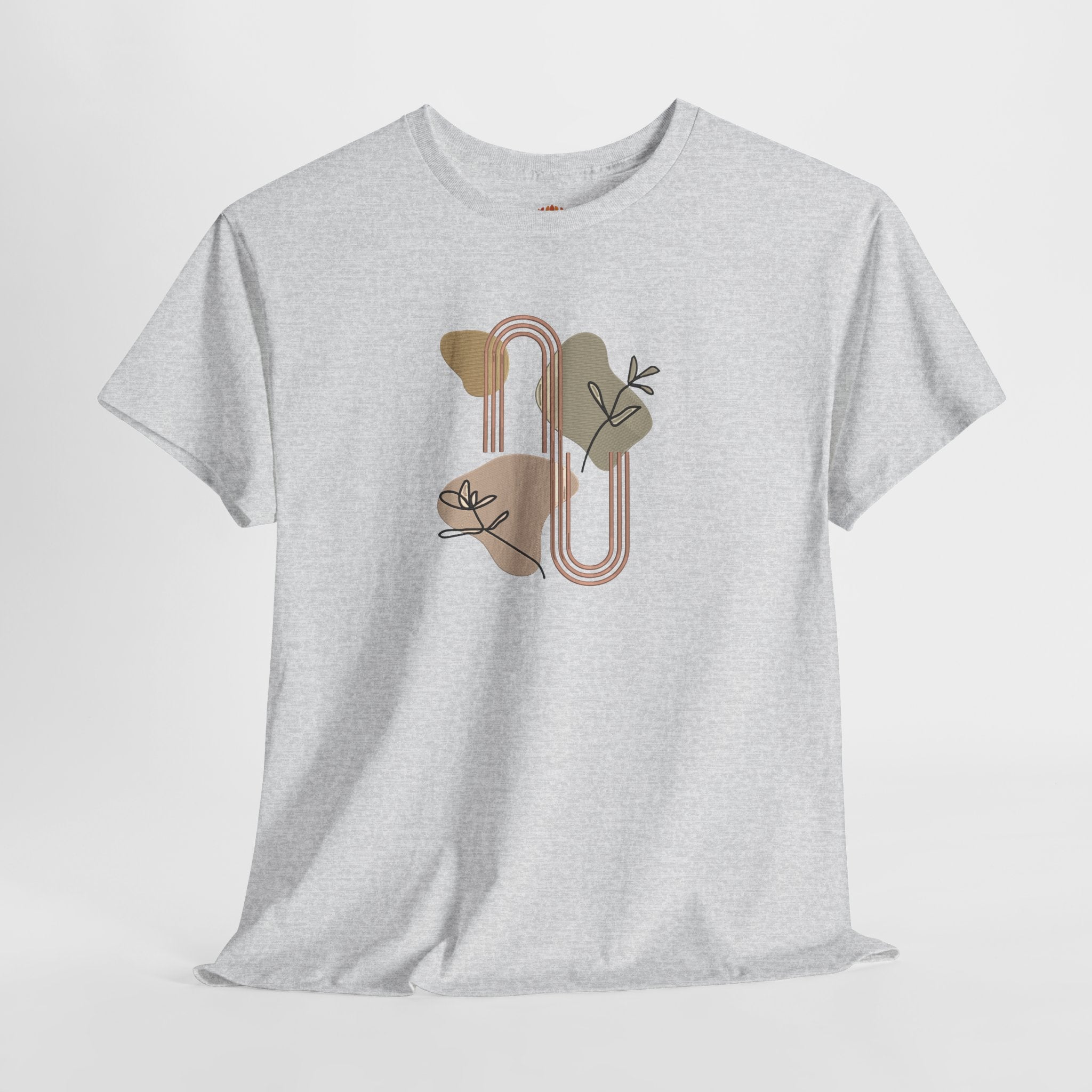 アースカラーのアブストラクトなボタニカル刺繍パーカー | スウェットシャツ | Tシャツ