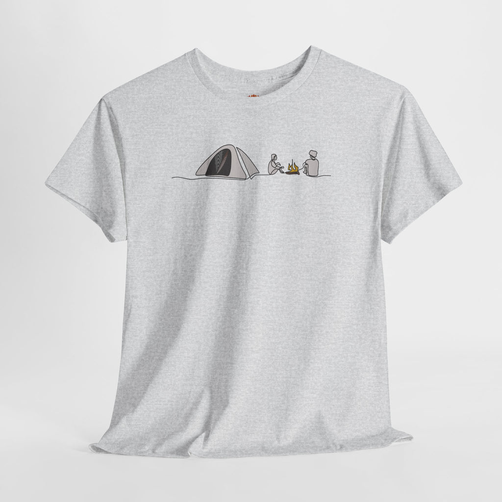 Sudadera con capucha y bordado de tienda de campaña con fogata y amigos | Sudadera | Camiseta