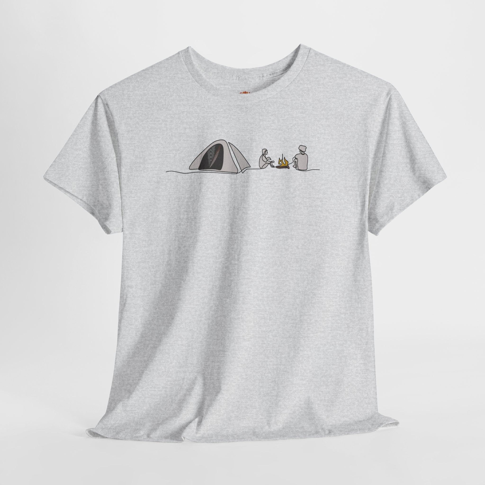 Camping Tent with Campfire and Friends Embroidery Hoodie | Sweatshirt | T-shirt