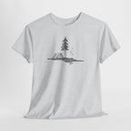 Sudadera con capucha y bordado de carpa, pino, fogata y lago | Sudadera | Camiseta