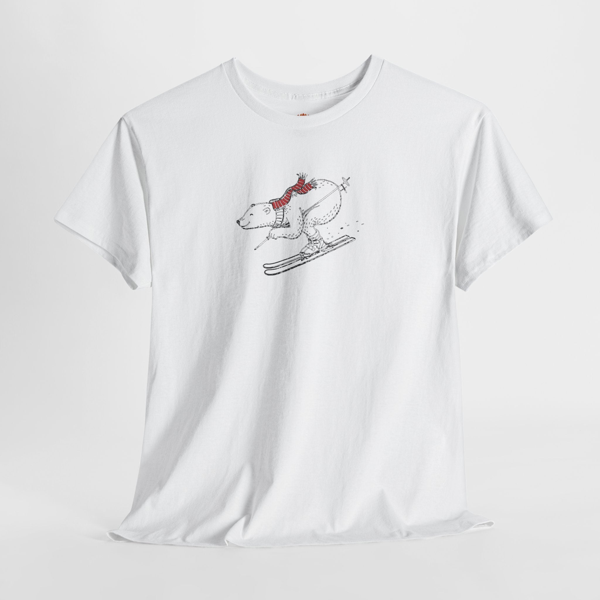 Skiing Polar Bear Embroidered Hoodie | Sweatshirt