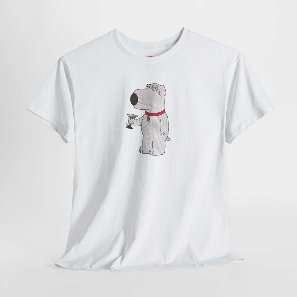FamilyGuy Brian Holding Martini Funny Pet Cocktail Hilarious Embroidery Hoodie | Sweatshirt | T-shirt