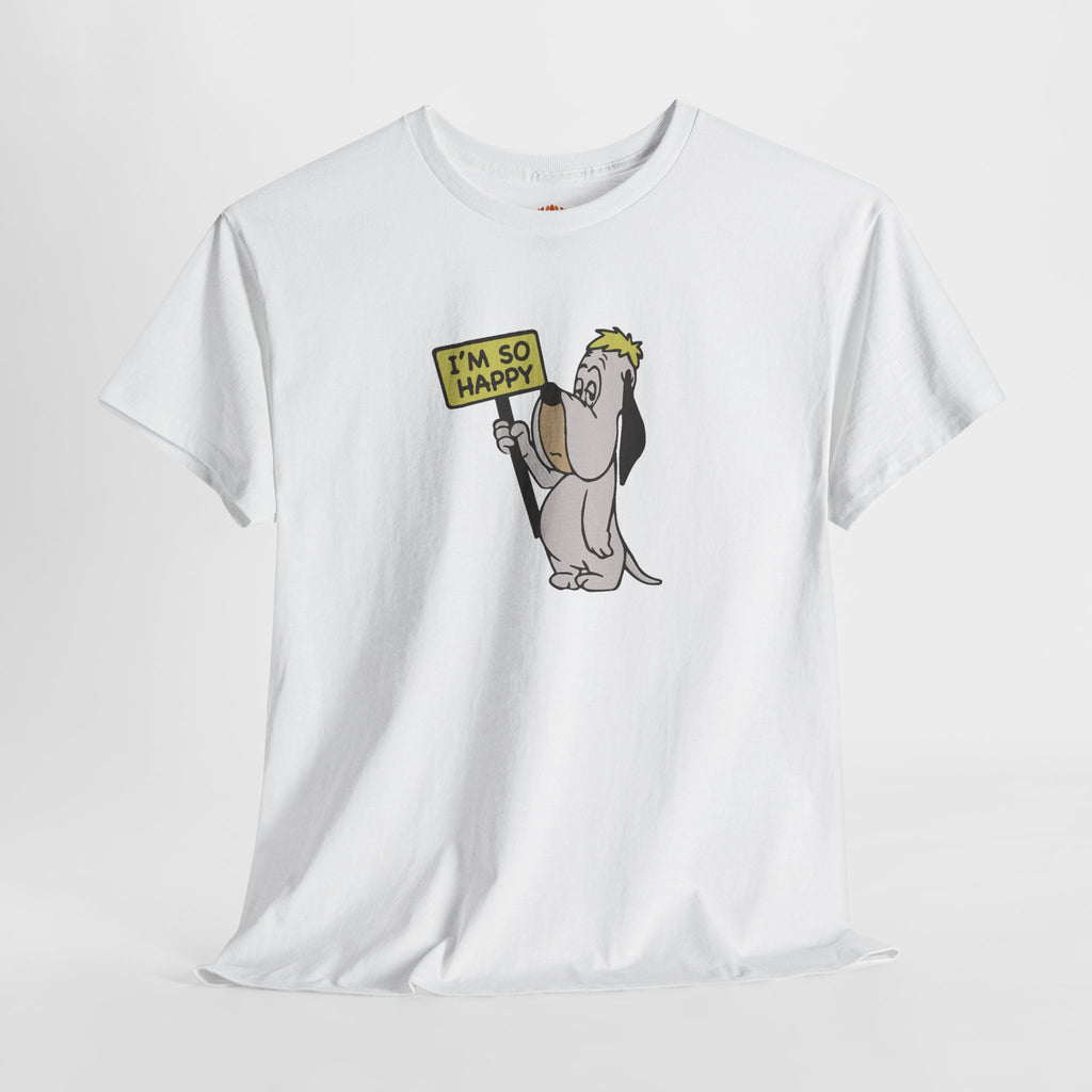 感情のない「I'm So Happy」皮肉な垂れ下がった刺繍パーカー | スウェットシャツ | Tシャツ