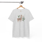 Sudadera con capucha y bordado de llama bohemia con ilustración de cactus de animales del suroeste | Sudadera | Camiseta