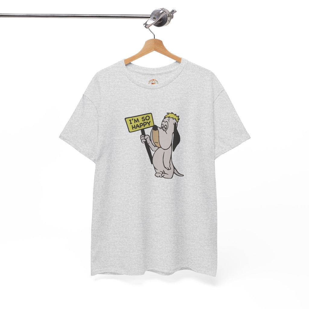 感情のない「I'm So Happy」皮肉な垂れ下がった刺繍パーカー | スウェットシャツ | Tシャツ