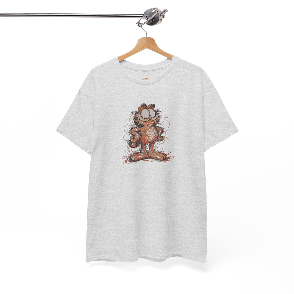 Vintage Cartoon Comic Sketchy Garfield Scribble Cat Embroidery Hoodie | Sweatshirt | T-shirt