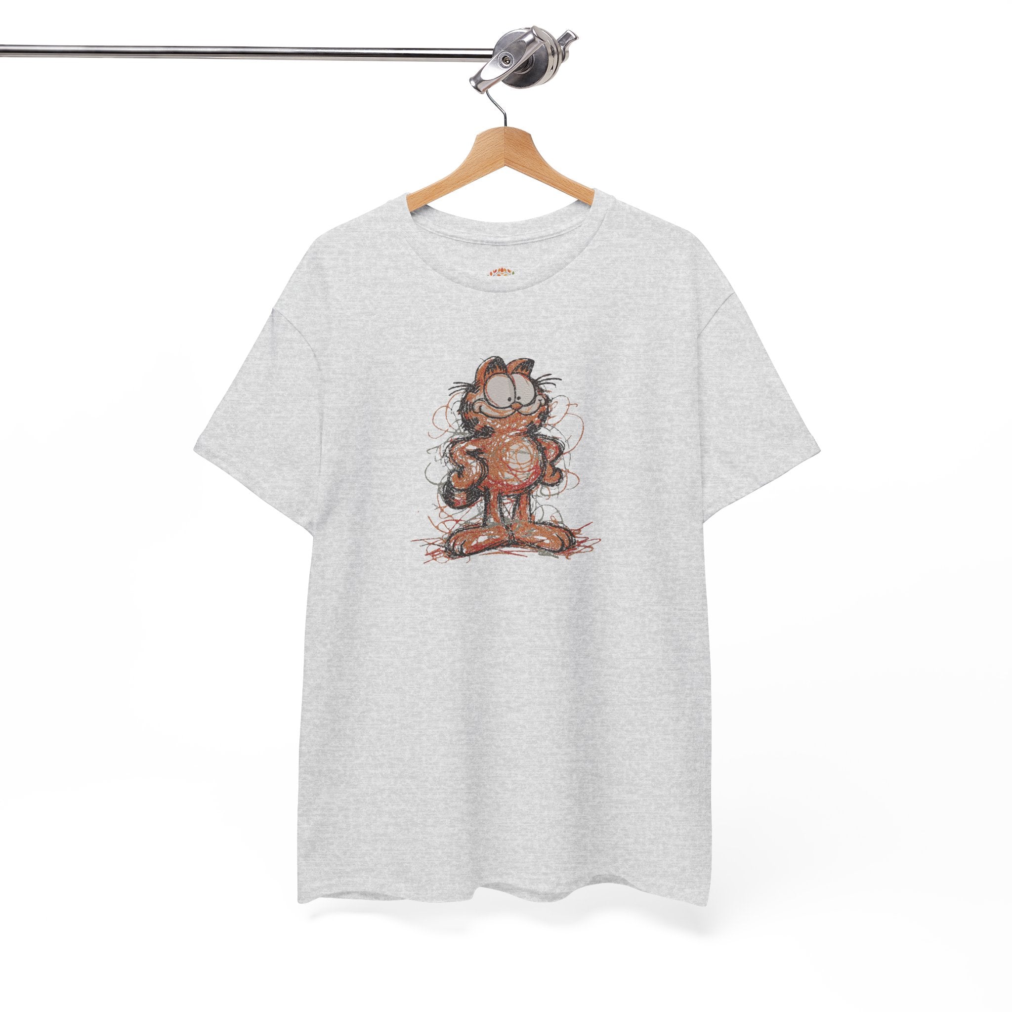 Vintage Cartoon Comic Sketchy Garfield Scribble Cat Embroidery Hoodie | Sweatshirt | T-shirt