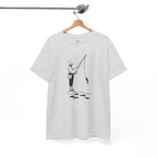 Fisherman Minimal Line Art Embroidery Hoodie | Sweatshirt | T-shirt