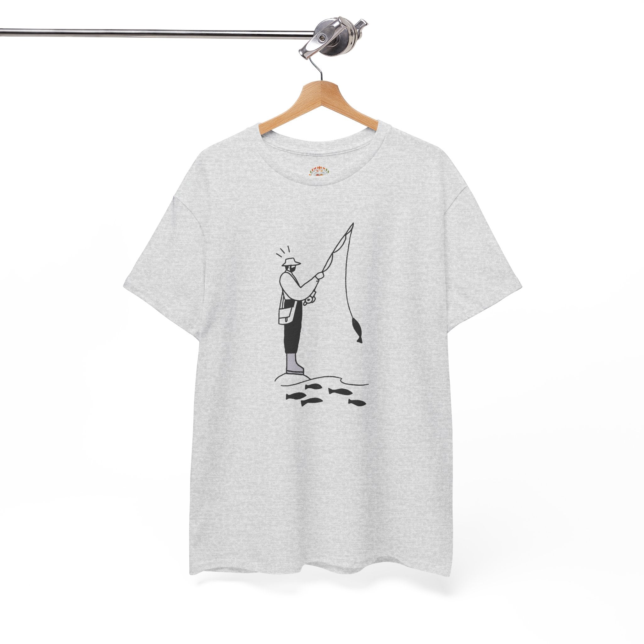 フィッシャーマン ミニマルラインアート 刺繍 パーカー | スウェットシャツ | Tシャツ