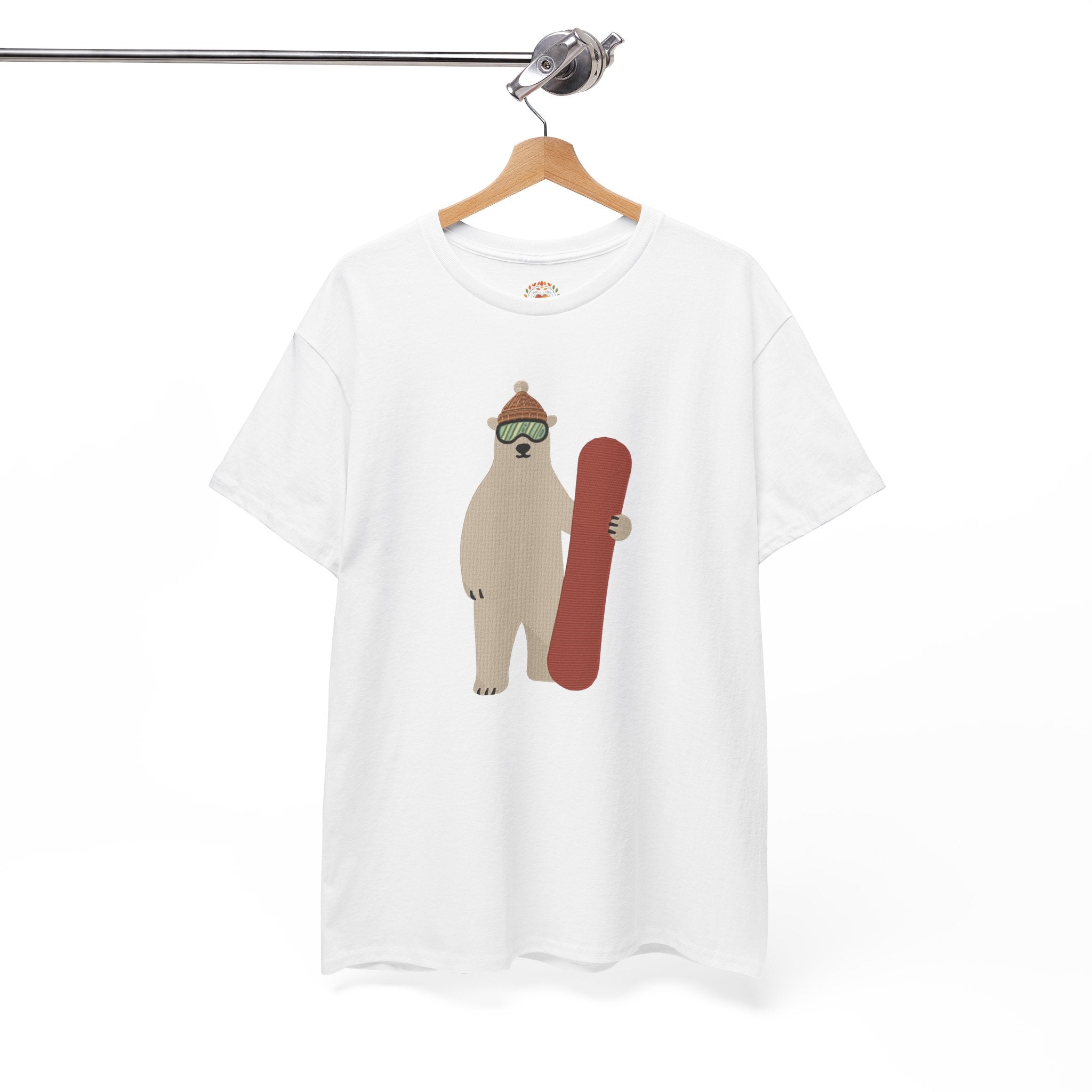 Bear with a Snowboard Embroidery Hoodie | Sweatshirt | T-shirt