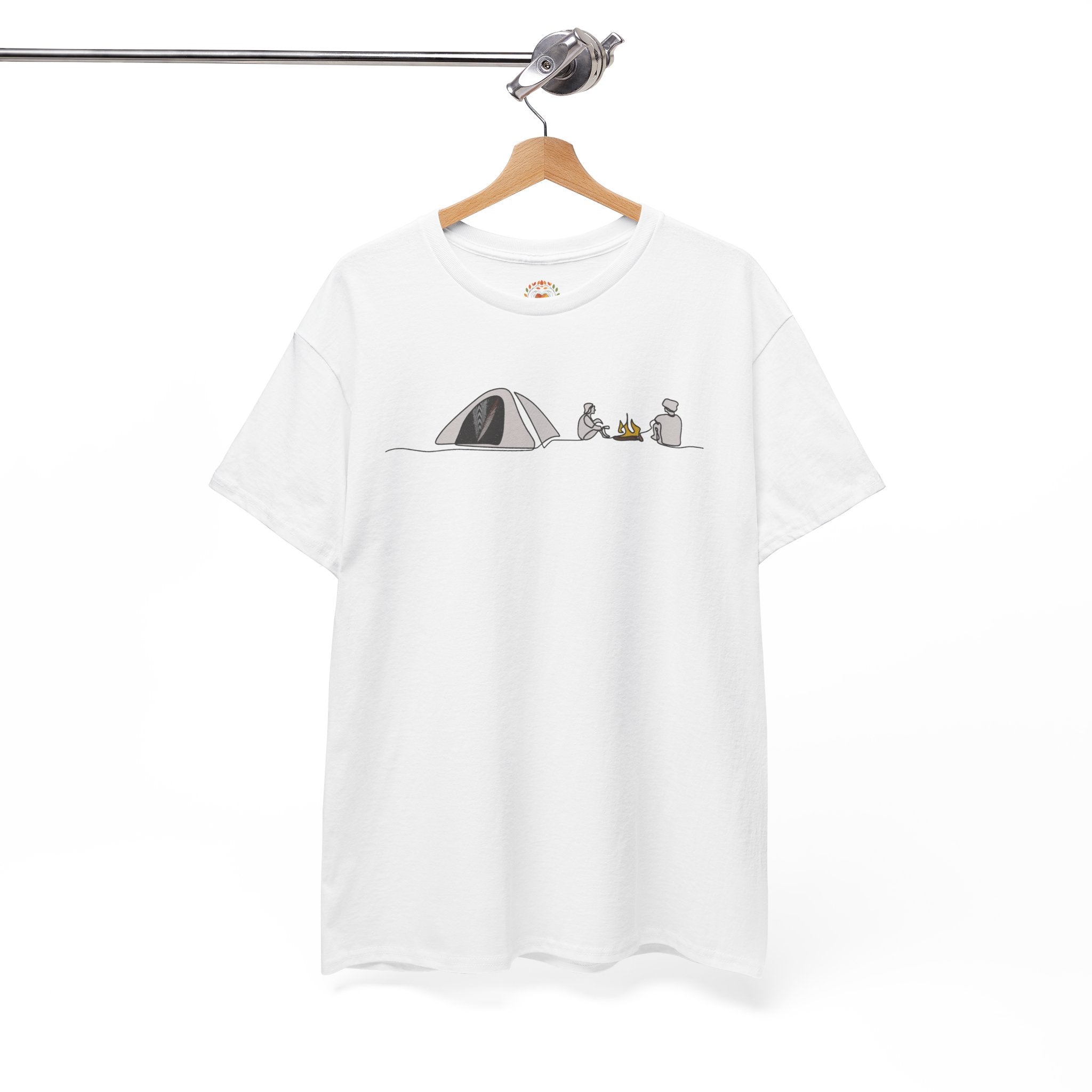 Camping Tent with Campfire and Friends Embroidery Hoodie | Sweatshirt | T-shirt