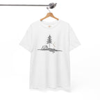 Sudadera con capucha y bordado de carpa, pino, fogata y lago | Sudadera | Camiseta
