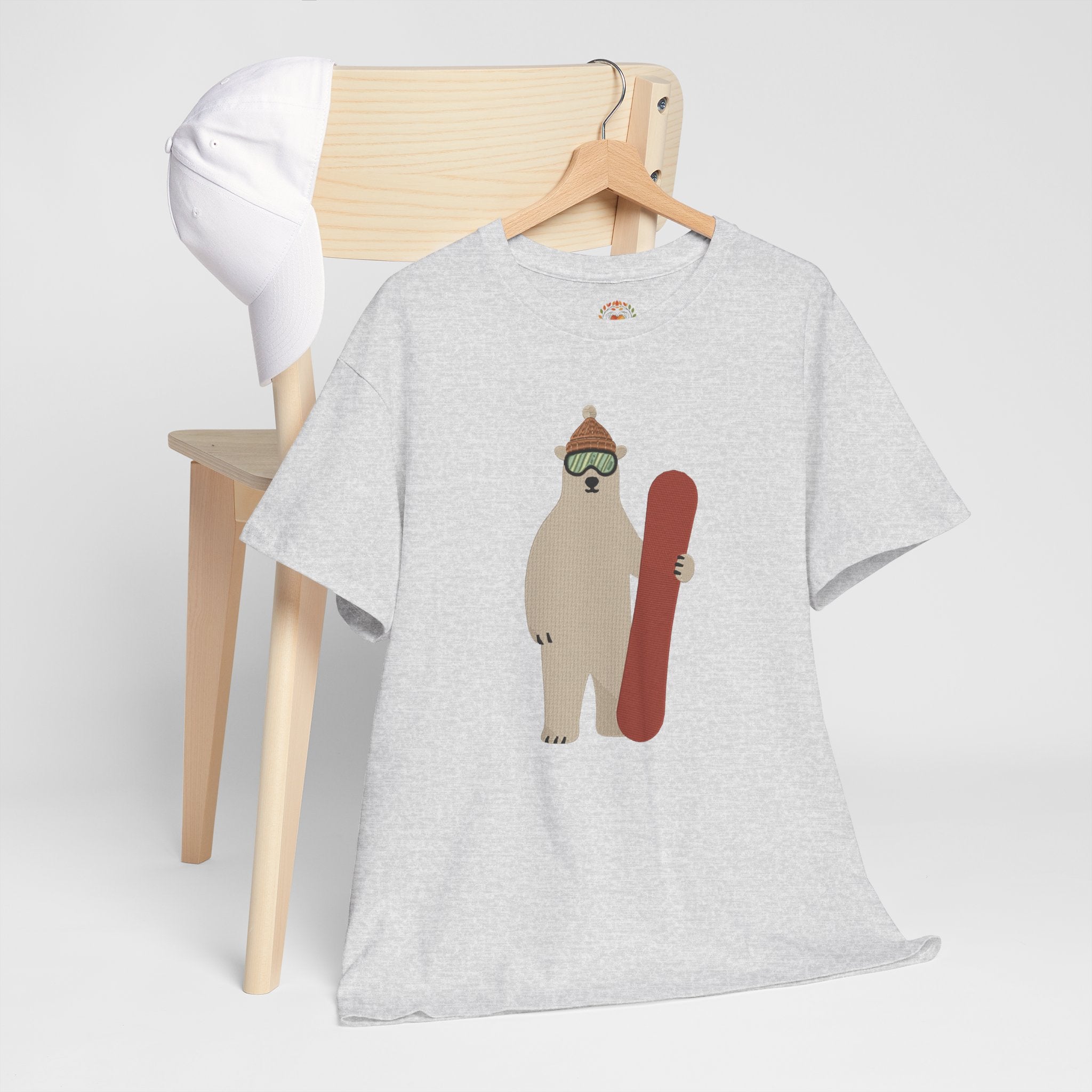 Bear with a Snowboard Embroidery Hoodie | Sweatshirt | T-shirt