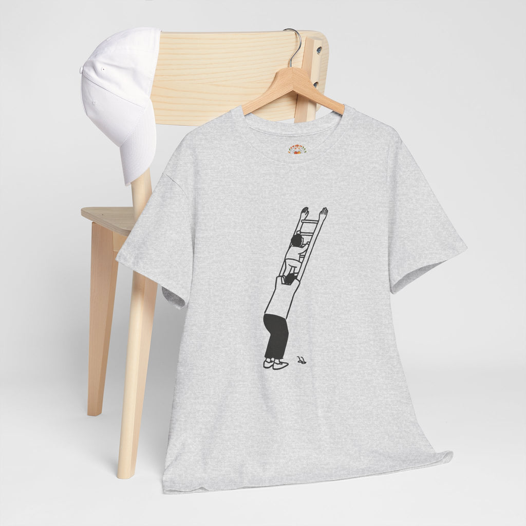 毎日のお父さん、子供の棒人間、はしご登りの刺繍パーカー | スウェットシャツ | Tシャツ