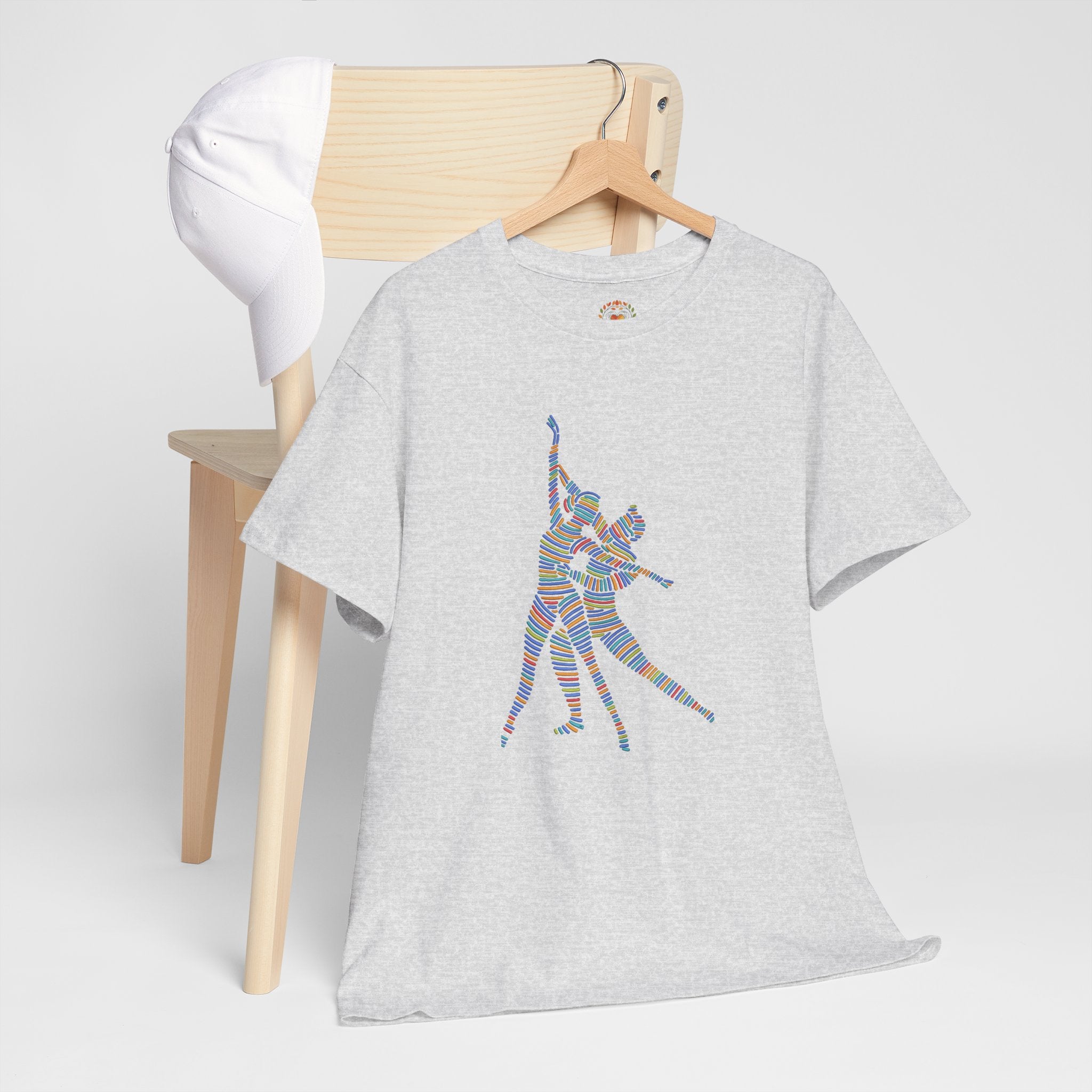 Dance Couple Silhouette Rainbow Striped Retro Disco Dancers Embroidery Hoodie | Sweatshirt | T-shirt