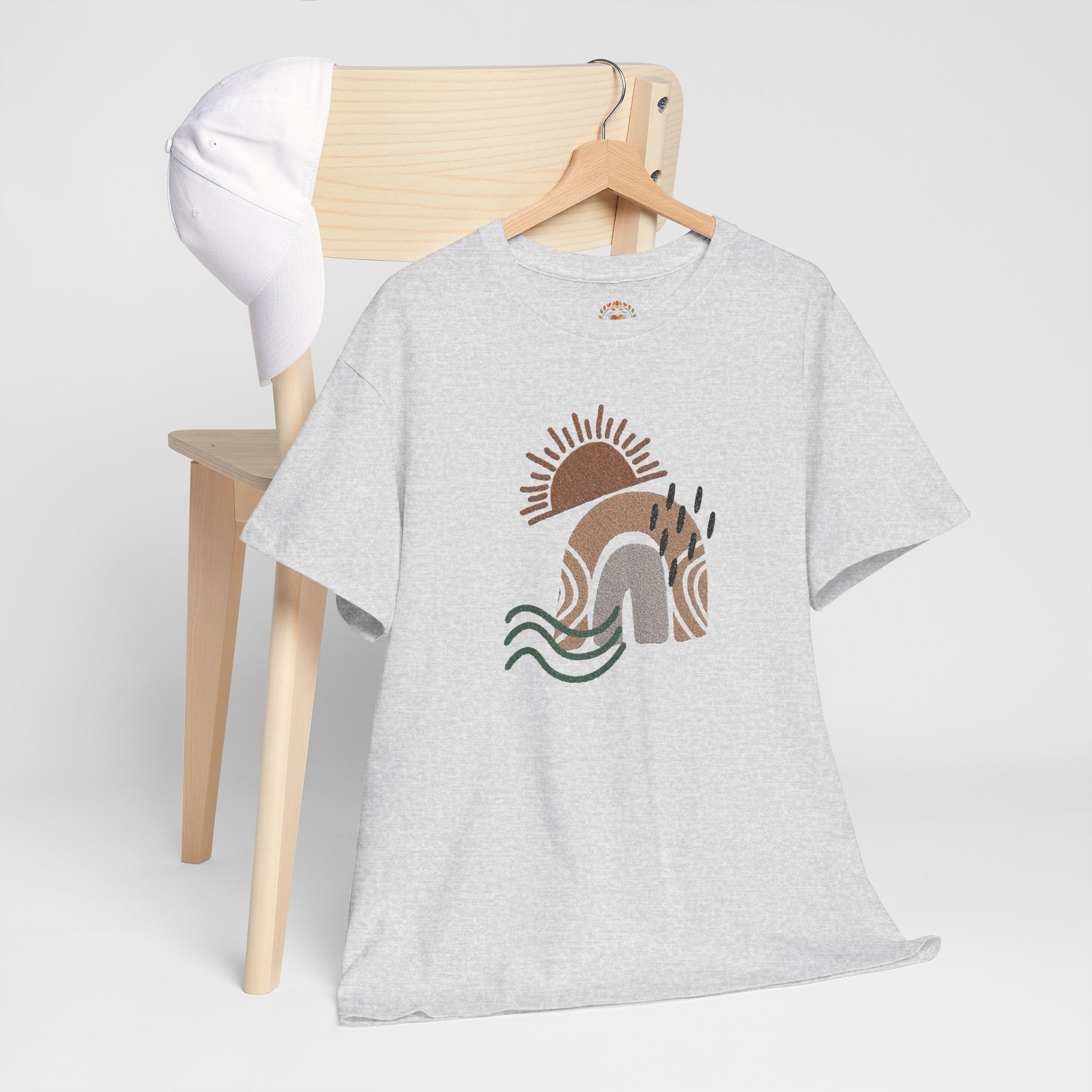 Abstract Boho Sunrise Waves Tee Embroidery Hoodie | Sweatshirt