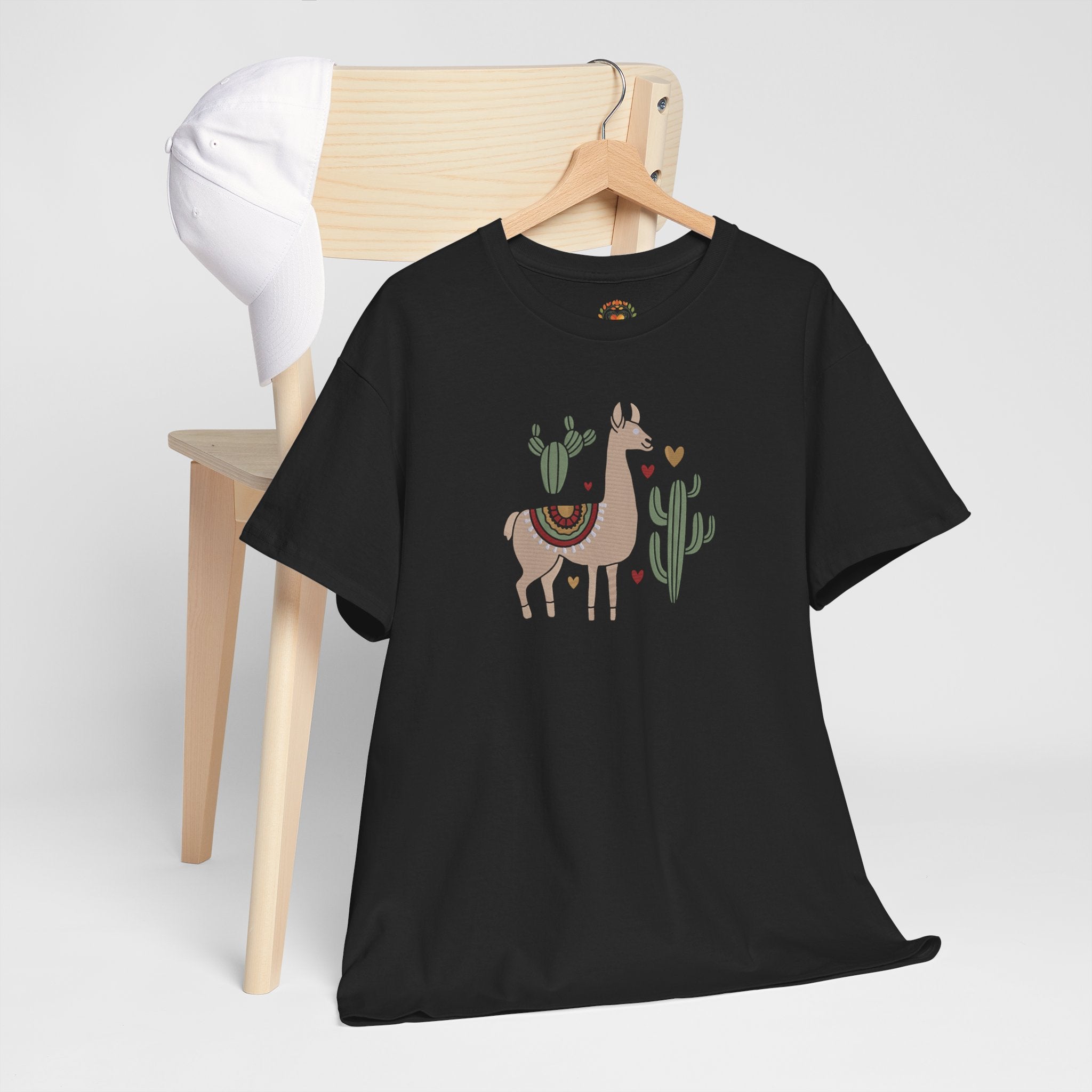 Boho Llama with Cactus Southwestern Animal Illustration Embroidery Hoodie | Sweatshirt | T-shirt