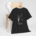 Fisherman Minimal Line Art Embroidery Hoodie | Sweatshirt | T-shirt