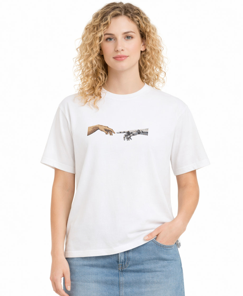 Creation of Adam vs AI Embroidered Premium Cotton Heavyweight T shirt