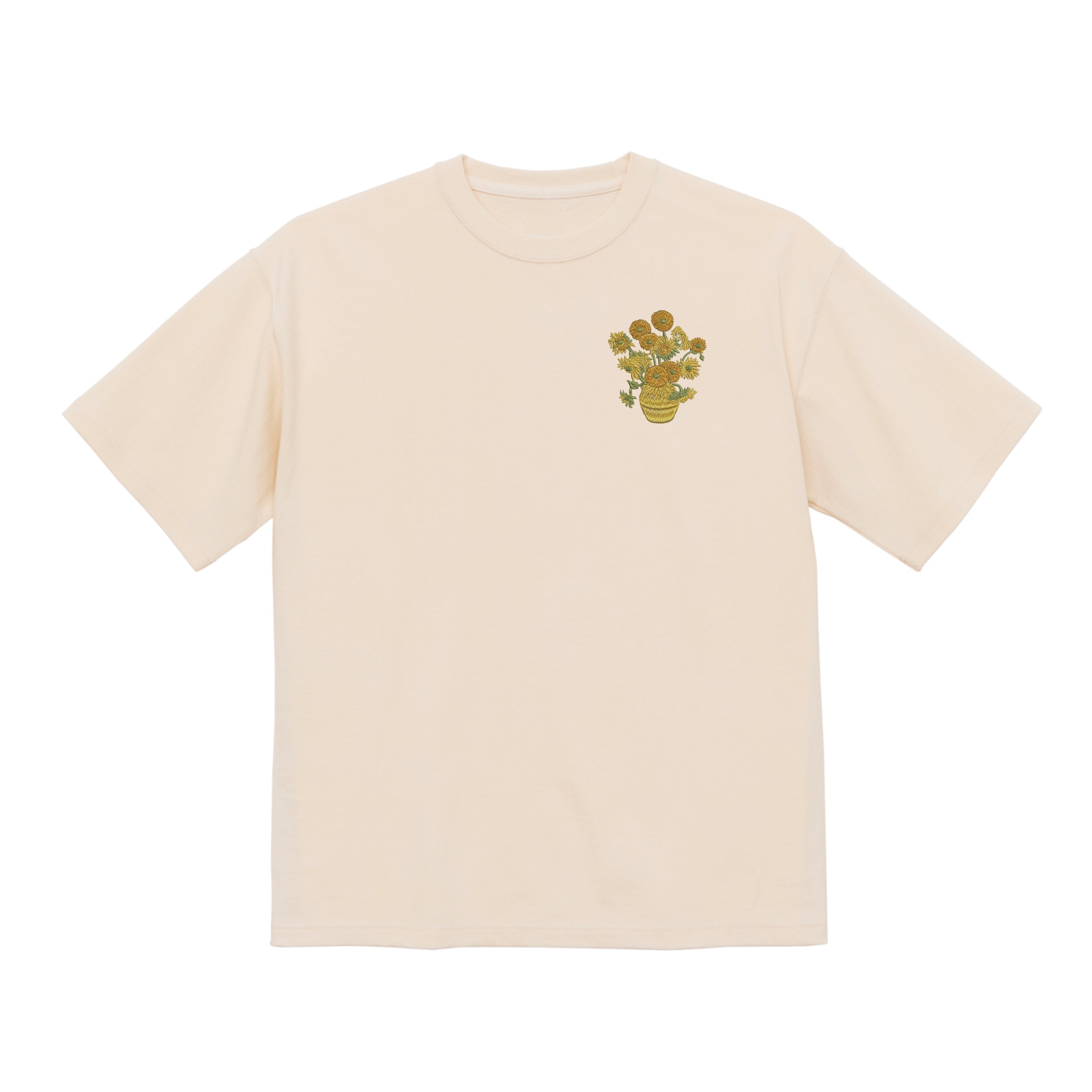 Vase with Fifteen Sunflowers Vincent Van Gogh Premium Cotton Heavyweight Embroidered T shirt