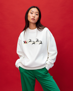 Christmas Santa Flying Reindeer Hoodie Embroidery Hoodie | Sweatshirt | T-shirt