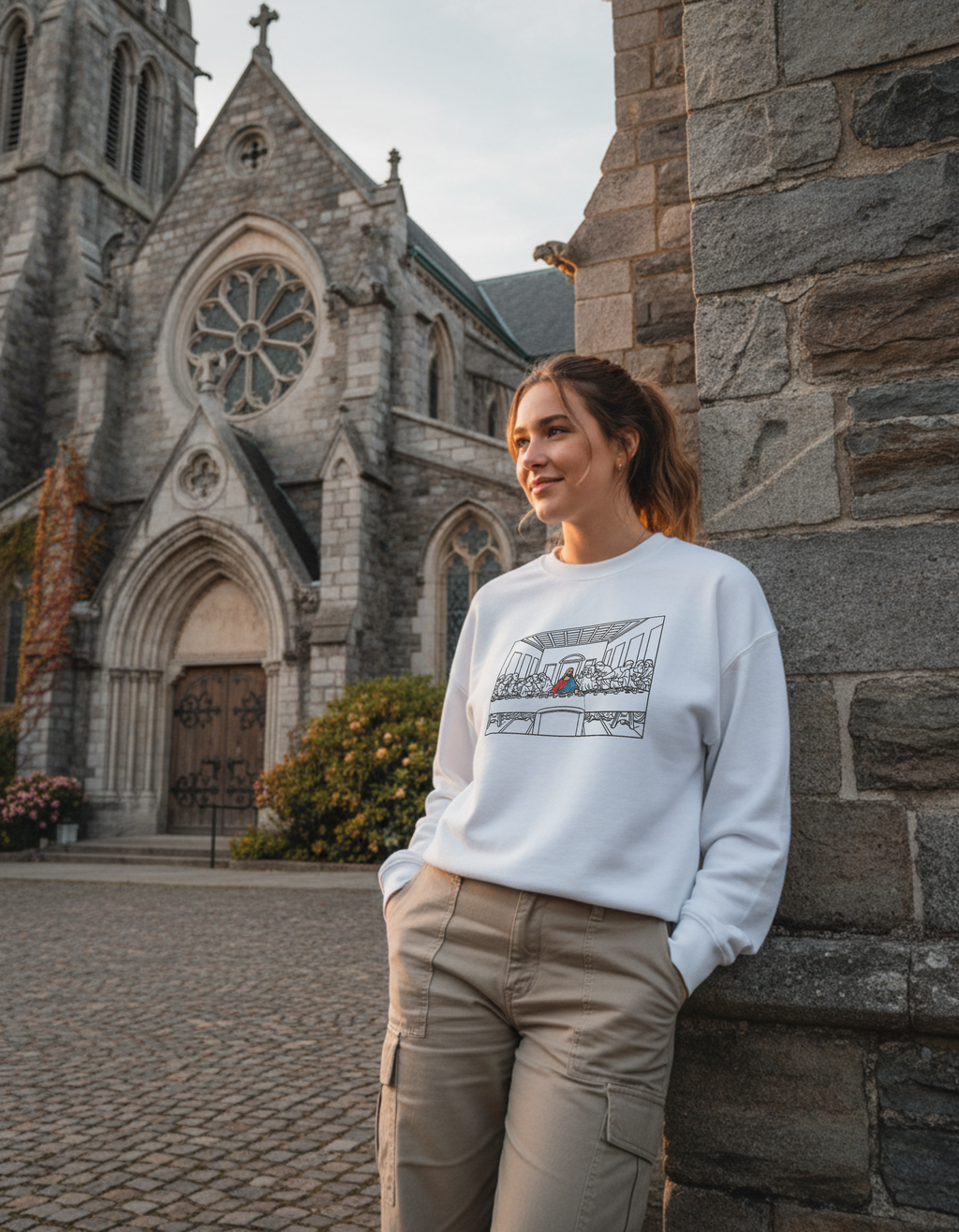 Sudadera con capucha bordada de La Última Cena de Leonardo Da Vinci | Sudadera