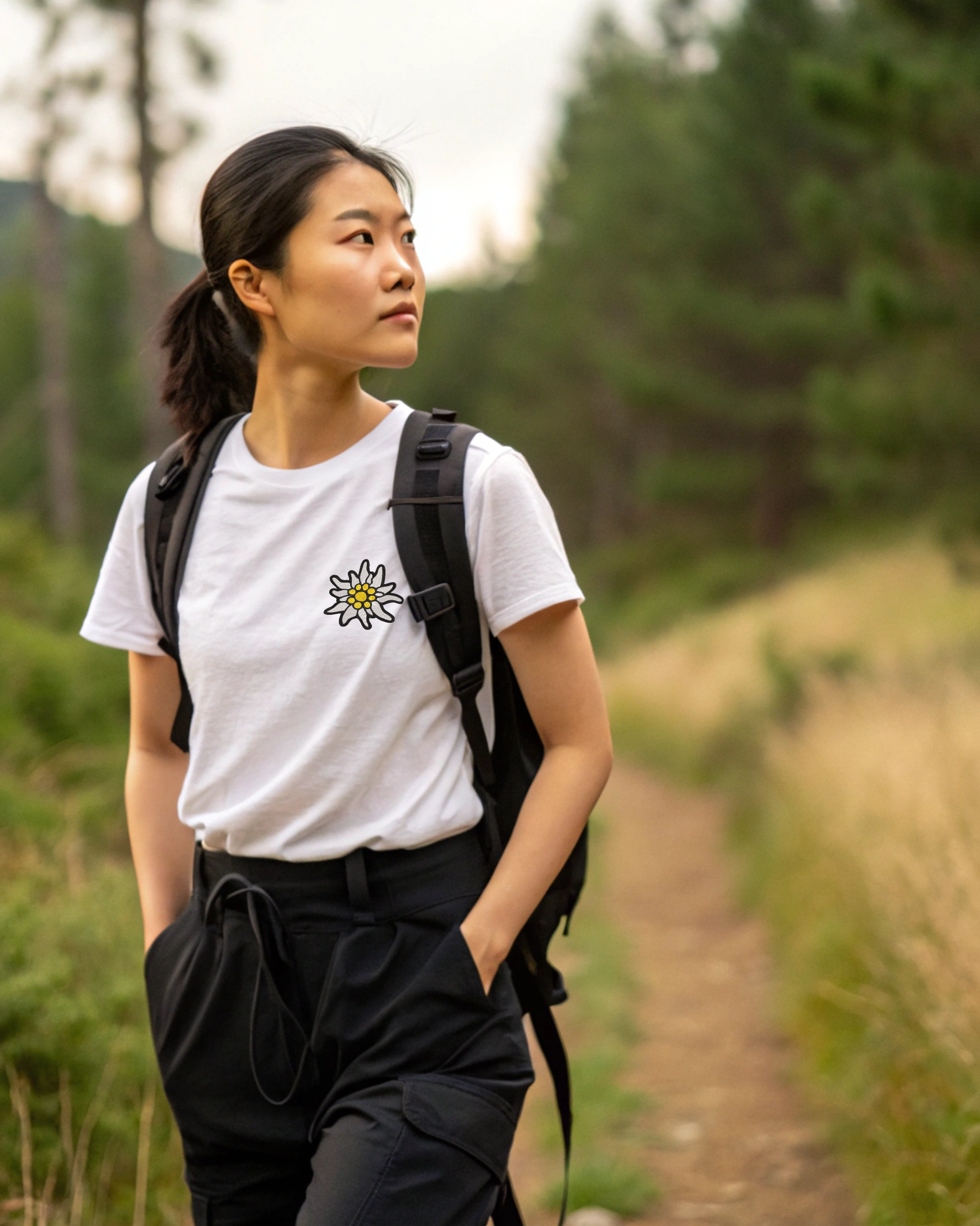 エーデルワイスフラワー アルパインフローラル チェストパッチ 刺繍 パーカー | スウェットシャツ | Tシャツ