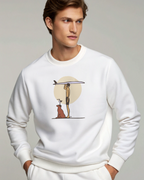Surfer on Beach with Surfboard Embroidery Hoodie | Sweatshirt | T-shirt