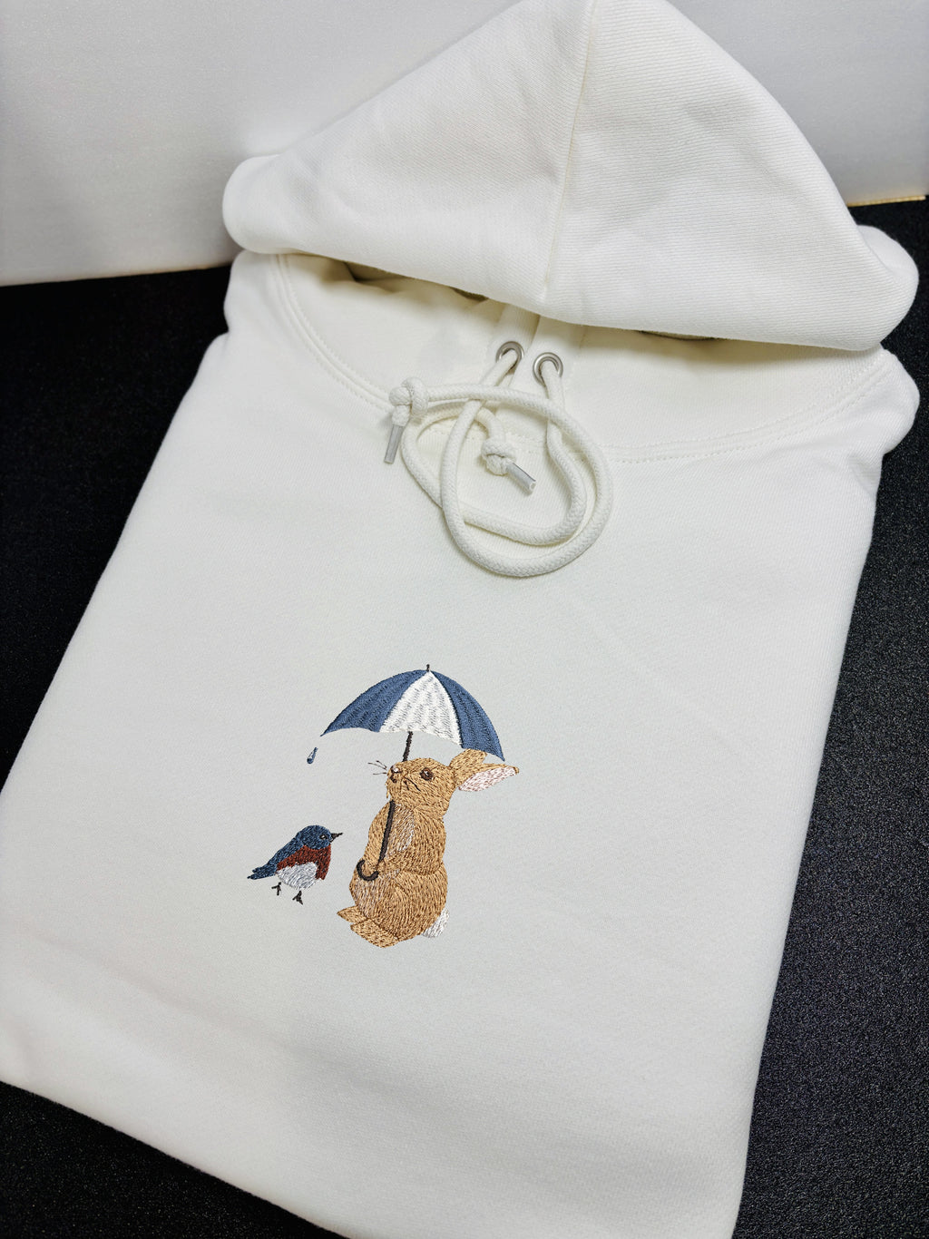 Bunny & Robin Embroidered 450GSM Heavyweight Pullover Hoodie Sweatshirt